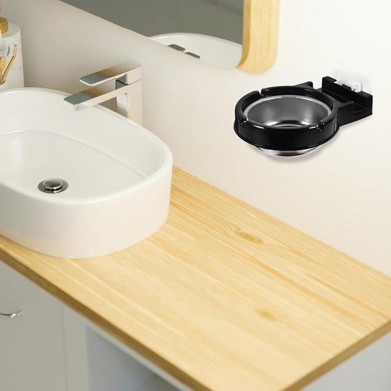 علبة سجائر من الفولاذ المقاوم للصدأ مثبتة على الحائط مع غطاء أسود للاستخدام الداخلي في الحمام أو البار - Image 5